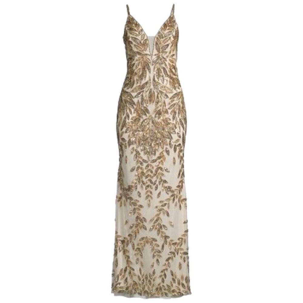 MAC DUGGAL Women’s Embellished Sequins Leaf Evening Gown in the Size 8 - Picture 5 of 11